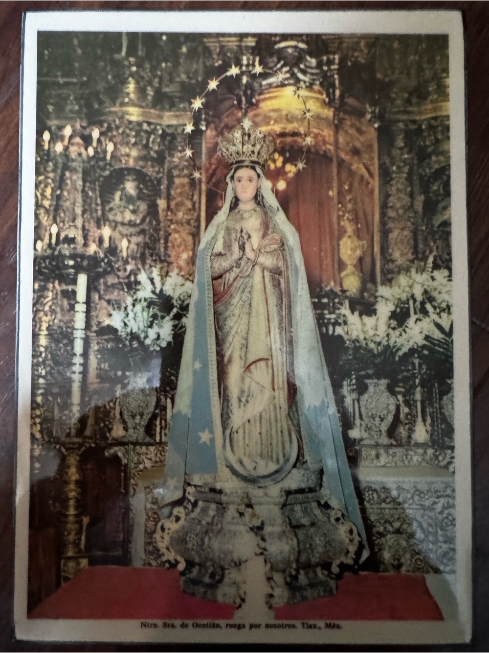 Vintage RARE FIND!! Estate religious Statue Wall Art - Blue and Gold Home Art